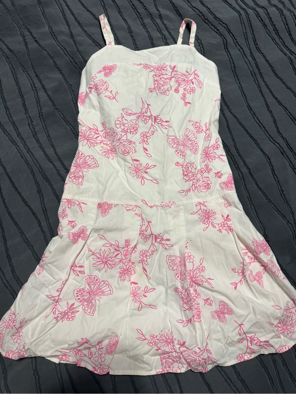 Amy Byer White Sundress with Pink Floral & Butterfly Print